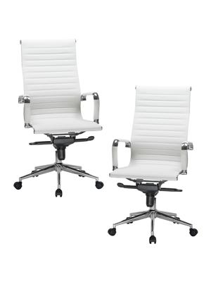Кресло руководителя DOBRIN Набор 2 шт Офисное кресло для руководителей DOBRIN CLARK, белый арт. LMR-101F-N_CH-M_EL-white
