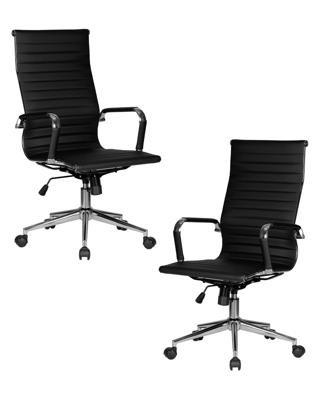 Кресло руководителя DOBRIN Набор 2 шт Офисное кресло для руководителей DOBRIN CLARK SIMPLE, чёрный арт. LMR-101B-N_CH-M_EL-black