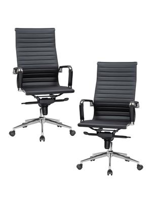 Кресло руководителя DOBRIN Набор 2 шт Офисное кресло для руководителей DOBRIN CLARK, чёрный арт. LMR-101F-N_CH-M_EL-black