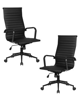 Кресло руководителя DOBRIN Набор 2 шт Офисное кресло для руководителей DOBRIN CLARK SIMPLE BLACK, чёрный арт. LMR-101B-N_B-M_EL-black
