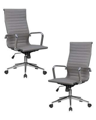 Кресло руководителя DOBRIN Набор 2 шт Офисное кресло для руководителей DOBRIN CLARK SIMPLE, серый (47) арт. LMR-101B-N_M_EL-grey