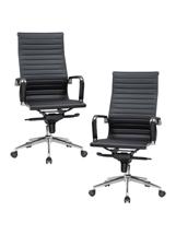 Кресло руководителя DOBRIN Набор 2 шт Офисное кресло для руководителей DOBRIN CLARK, чёрный арт. LMR-101F-N_CH-M_EL-black