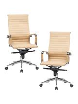 Кресло руководителя DOBRIN Набор 2 шт Офисное кресло для руководителей DOBRIN CLARK, бежевый арт. LMR-101F-N_M_EL-beige