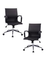 Кресло руководителя DOBRIN Набор 2 шт Офисное кресло для руководителей DOBRIN CLAYTON, чёрный арт. LMR-118B-N_CH-M_EL-black