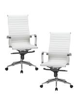 Кресло руководителя DOBRIN Набор 2 шт Офисное кресло для руководителей DOBRIN CLARK, белый арт. LMR-101F-N_CH-M_EL-white