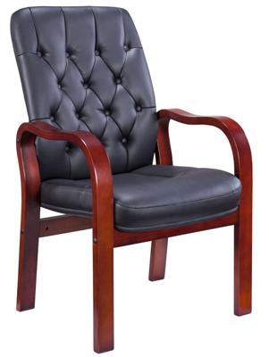 Кресло руководителя Everprof Кресло Everprof Monaco Wood (Монако Вуд) CF Экокожа Черный арт. ZN-433940