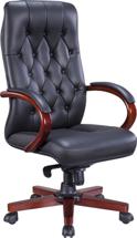 Кресло руководителя Everprof Кресло Everprof Monaco Wood (Монако Вуд) Экокожа Черный арт. ZN-433938