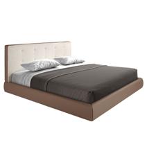 Кровать Angel Cerda Кровать 7174 с обивкой из коричневой ткани и коричневой эко-кожи 180x200 см арт. 253828