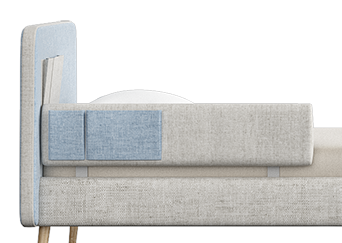 Кровать Ellipsefurniture Защитный бортик Soft (бежевый/голубой) арт. KD020102010101