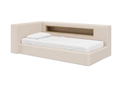 Кровать Ellipsefurniture Диван-кровать Cube c нишей L (молочный, рогожка) арт. CU01105500205