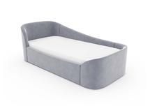 Кровать Ellipsefurniture Диван-кровать KIDI Soft с низким изножьем 90*200 см R антивандальная ткань (серый) арт. KD010502120202