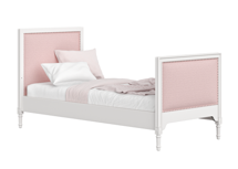Кровать Ellipsefurniture Кровать подростковая Elit (белый, розовая ткань) арт. ET010110050501