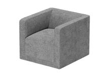 Кровать Ellipsefurniture Кресло Cube (серый, рогожка) арт. CU01022500505