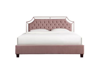 Кровать Garda Decor N-BD1894B PI Кровать с зерк.вставками пепельно-розов.214*192*127 арт. N-BD1894B PI