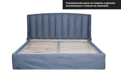 Кровать Garda Decor Кровать Одри(Odry) c подъем.мех. шенилл синий Natur-Sin 206*220*120 арт. ODRY-180M-Natur Sin+Colt1006