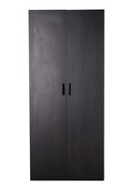 Кровать Garda Decor 140SA-122BL Шкаф двухдверный с полками цвет черный, дверцы глухие арт. 140SA-122BL