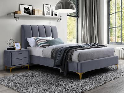 Кровать Signal Кровать Signal MIRAGE VELVET TAP. 142 (серый/золотой) 90/200 арт. MIRAGEV90SZ