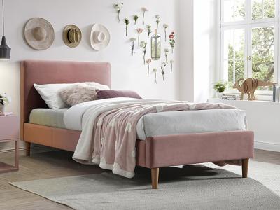Кровать Signal Кровать Signal ACOMA VELVET BLUVEL 52 (античный розовый/дуб) 90/200 арт. ACOMAV90ARD
