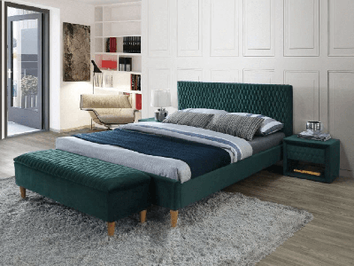 Кровать Signal Кровать Signal AZURRO VELVET BLUVEL 78 (зеленый/дуб) 180/200 арт. AZURROV180ZD