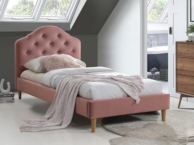 Кровать Signal Кровать Signal CHLOE VELVET BLUVEL 52 (античный розовый/дуб) 90/200 арт. CHLOEV90RD