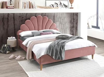 Кровать Signal Кровать Signal SANTANA VELVET (античный розовый/дуб) 160/200 арт. SANTANAV160RDN