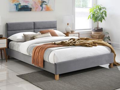 Кровать Signal Кровать SIGNAL SIERRA Velvet tap. 150 серый/дуб, 140/200 арт. SIERRAV140SZD