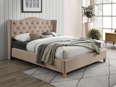 Кровать Signal Кровать SIGNAL ASPEN Velvet Bluvel 28 бежевый/дуб 160/200 арт. ASPENV160BD
