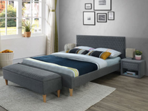 Кровать Signal Кровать Signal AZURRO Velvet (серый/дуб) 160/200 арт. AZURROV160SZD
