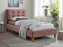 Кровать Signal Кровать Signal TEXAS VELVET BLUVEL 52 (античный розовый/дуб) 90/200 арт. TEXASV90RD