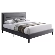 Кровать Signal Кровать Signal MALAGA Velvet Bluvel 14 (серый/черный) 140/200 арт. MALAGAV140SZC