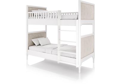 Кровать двухъярусная Ellipsefurniture Кровать двухъярусная Elit (белый, бежевая ткань) арт. ET010101020101