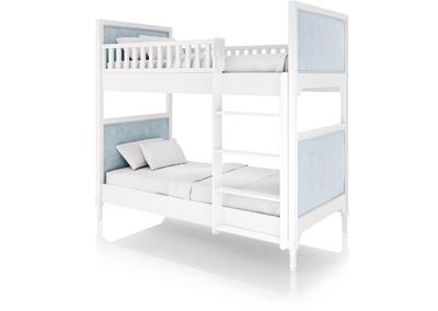 Кровать двухъярусная Ellipsefurniture Кровать двухъярусная Elit (белый, голубая ткань) арт. ET010109020109