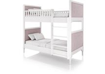 Кровать двухъярусная Ellipsefurniture Кровать двухъярусная Elit (белый, розовая ткань) арт. ET010110020109
