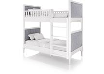 Кровать двухъярусная Ellipsefurniture Кровать двухъярусная Elit (белый, серая ткань) арт. ET010111020101
