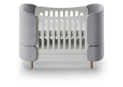 Кроватка Ellipsefurniture Кроватка-трансформер KIDI Soft антивандальная ткань (серый) арт. KD01555500506