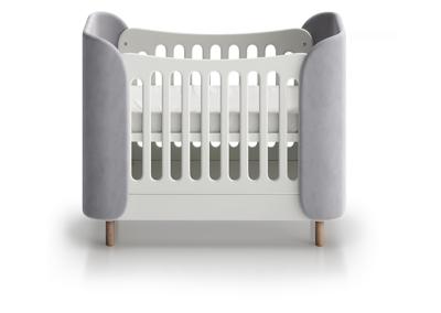 Кроватка Ellipsefurniture Кроватка KIDI Soft mini cпальное место 60*120 см антивандальная ткань (серый) арт. KD01535500506