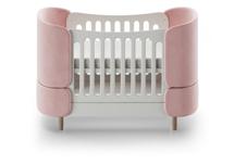 Кроватка Ellipsefurniture Кроватка-трансформер KIDI Soft антивандальная ткань (розовый) арт. ZN-411063