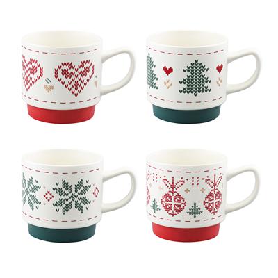 Кружка Tkano Набор из четырех кружек knitted tale из коллекции new year essential, 380 мл арт. TK25-NY_CU0001