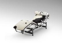 Кушетка Schuller Leco Шезлонг из коровьей кожи черный/белый арт. 465833