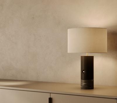 Лампа Aromas del Campo Настольная лампа Sano черный мрамор/черное дерево с абажуром 801011/31 арт. 265464