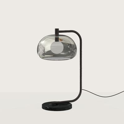 Лампа Aromas del Campo Настольная лампа Ipon черный металл, дымчато-синий плафон арт. 461509