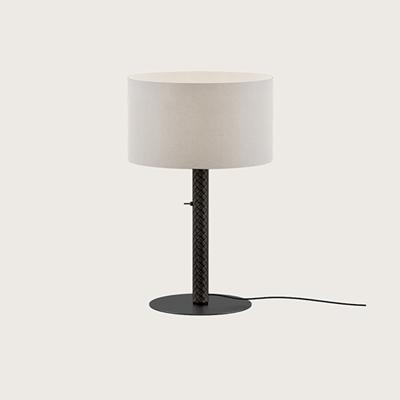 Лампа Aromas del Campo Настольная лампа Coco S1342 черный металл/черная кожа с абажуром 801011/35 арт. 272815