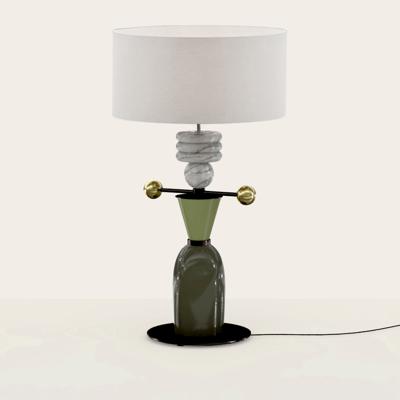 Лампа Aromas del Campo Настольная лампа Nuro белый мрамор с абажуром 801011/40 арт. 461568