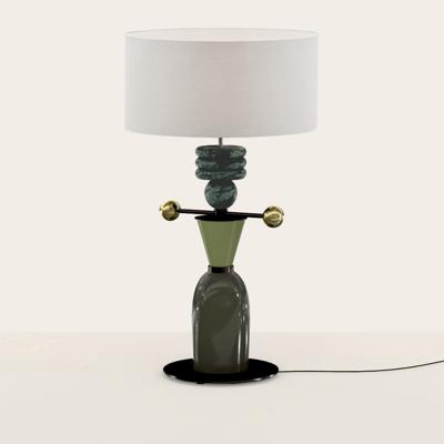 Лампа Aromas del Campo Настольная лампа Nuro зеленый мрамор с абажуром 801011/40 арт. 463437