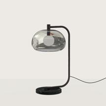 Лампа Aromas del Campo Настольная лампа Ipon черный металл, дымчато-синий плафон арт. 461509