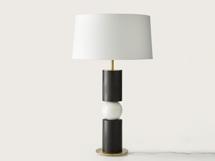 Лампа Aromas del Campo Настольная лампа Alda золотой металл/черное дерево/белый мрамор + белый абажур 801011/35 арт. 111021