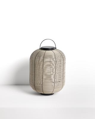 Лампа La Forma (ех Julia Grup) Портативная светодиодная настольная лампа Saranella из светло-серого искусственного ротанга арт. 482910