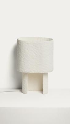 Лампа La Forma (ех Julia Grup) Белая настольная лампа Bedala из папье-маше арт. 482409