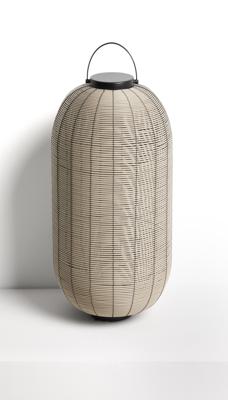 Лампа La Forma (ех Julia Grup) Портативная настольная лампа Saranella из светло-серого искусственного ротанга арт. 482632