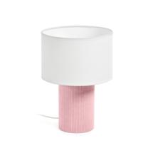Лампа La Forma (ех Julia Grup) Настольная лампа Bianella из хлопка и розового вельвета арт. 445187